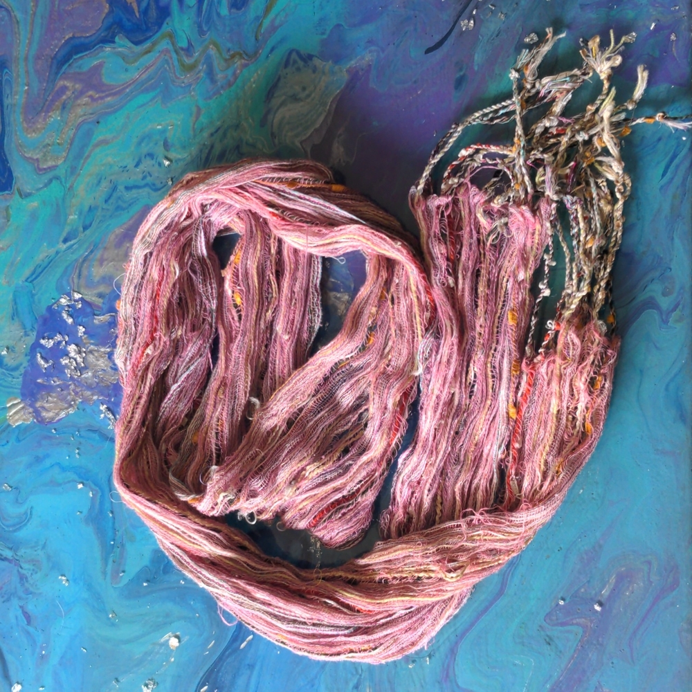 Handmade shabby chic silk scarf